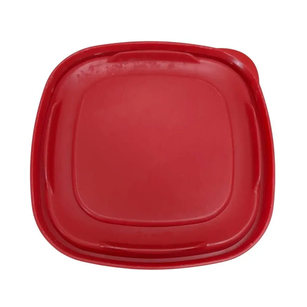 Lot Of 6 Rubbermaid Tops #7J64 ~Lids Only~ Red Stackable 6.5” x 6.5” - Square